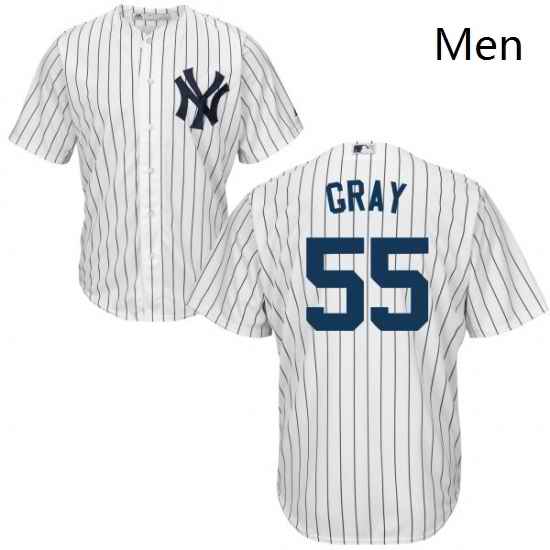 Mens Majestic New York Yankees 55 Sonny Gray Replica White Home MLB Jersey